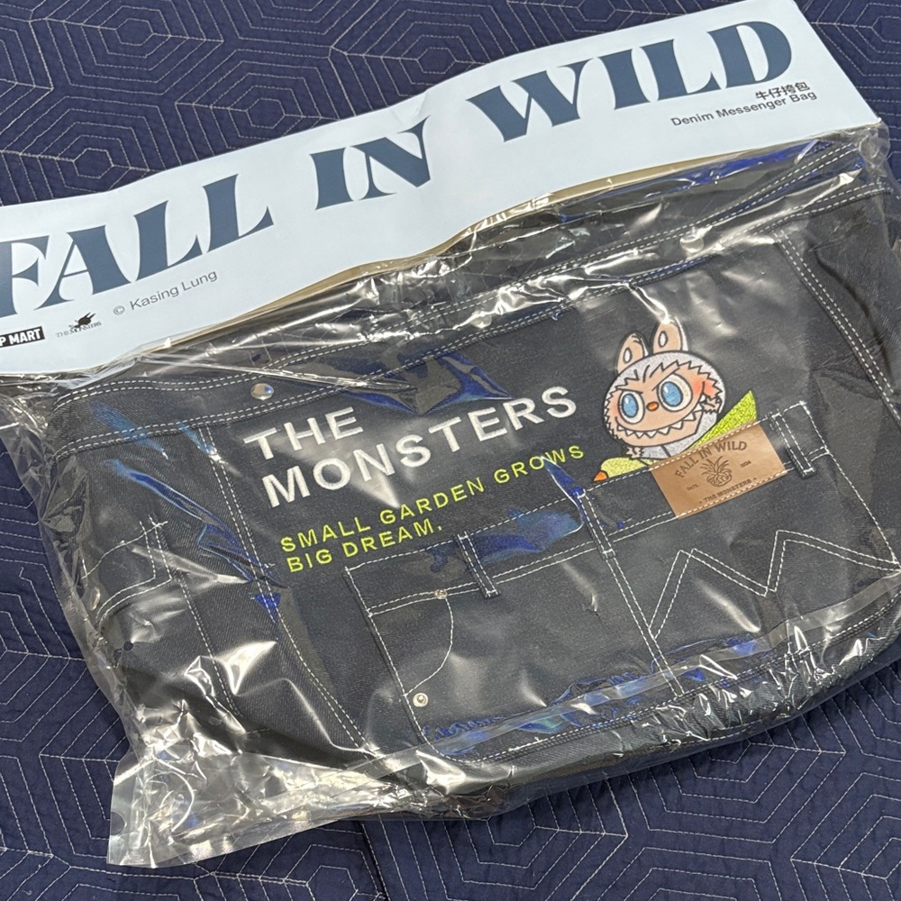 POP MART Labubu The Monsters Fall in the wild Denim Messenger bag - Picture 2 of 7